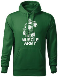 DRAGOWA kapucnis férfi pulóver muscle army man, zöld 320g / m2