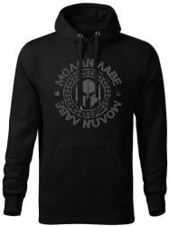 DRAGOWA kapucnis férfi pulóver Molon Labe, fekete 320g / m2