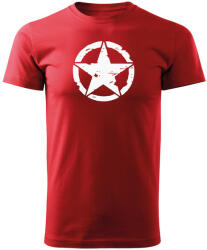 DRAGOWA rövid póló star, piros 160g/m2