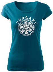 DRAGOWA női rövid ujjú trikó magyar, petrol blue 150g/m2