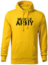 DRAGOWA kapucnis férfi pulóver muscle army, sárga 320g / m2