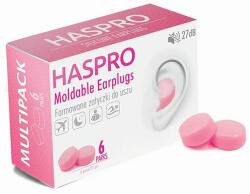 Haspro 6P szilikon füldugó, rózsaszín