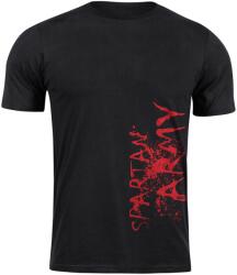 DRAGOWA rövid póló spartan army RedWAR, fekete 160g/m2