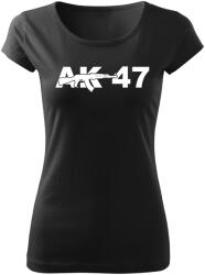 DRAGOWA női rövid ujjú trikó ak47r, fekete 150g/m2