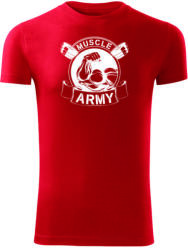 DRAGOWA fitness póló muscle army original, piros 180g/m2
