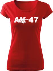 DRAGOWA női rövid ujjú trikó ak47, piros 150g/m2