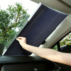  JOIRIDE® Autó szélvédő árnyékoló, autós árnyékoló szélvédőre, autós napellenző 150x60 cm-es, alumínium ötvözetű rolós árnyékoló | GLADESHADE