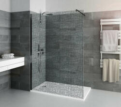 Roltechnik Calida CI TWF 1200 Walk In zuhanyfal 120 cm, fekete kerettel, nyomtatott mintás üveggel + biztonsági fóliával