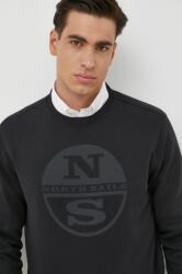 North Sails pamut melegítőfelső fekete, férfi, nyomott mintás - fekete XL