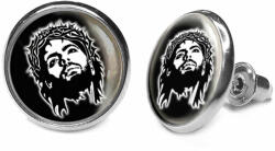 Maria King Jézus beszúrós fülbevaló (12 mm) rozsdamentes acélból (1 pár), több színből választható (STM-uv-bf-013-a)