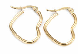 Maria King Rozsdamentes acél szív alakú fülbevaló, 2, 2x2, 7 cm, arany színű (BE-0021)
