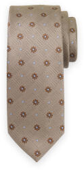 Willsoor Klasszikus férfi bézs színű nyakkendő barna virágokkal 16150