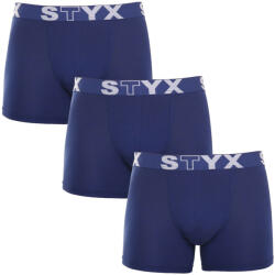 Styx 3PACK férfi boxeralsó Styx hosszú sport gumi sötétkék (3U968) L