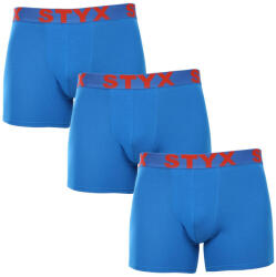 Styx 3PACK férfi boxeralsó Styx hosszú sportos gumipánt kék (3U1167) XXL