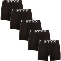 Styx 5PACK Fekete long férfi boxeralsó Styx sport gumi (5U960) XXL