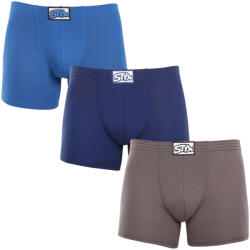 Styx 3PACK férfi boxeralsó Styx hosszú klasszikus gumipánt többszínben (3F96837) L