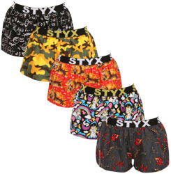 Styx 5PACK női klasszikus boxeralsó Styx art sport gumiból multicolor (5T1182492) M