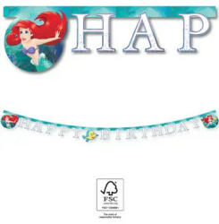 Disney Hercegnők, Ariel Curious Happy Birthday felirat FSC 2 m (PNN95460) - gyerekagynemu