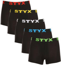 Styx 5PACK Fekete férfi boxeralsó Styx sport gumi (5G9601) XXL