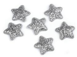  Csillag flitterekkel 50 mm - ezüst (0998)