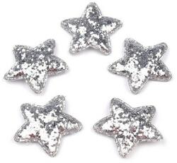 Csillag flitterekkel 35mm - ezüst (7000)