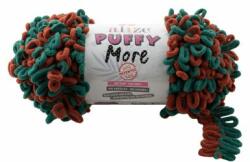 alize Puffy MORE 6294 - tégla, zöld (kétoldalas kötésminta) (8384)