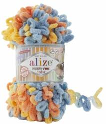 alize Puffy Fine Color 6314 - kék, narancs, sárga (kötés) (7286)