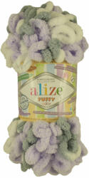 alize Puffy Color 6372 - lila, szürke, fehér (kötés kézzel, tű) (2546)