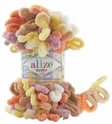 alize Puffy Color 6531- barna, sárga, narancs (kötés kézzel, ) (300)