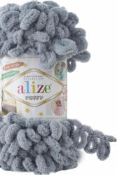 alize Puffy 428 - közép szürke (kézen kötés) (3308)