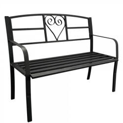 Viva Technix Banca metalica pentru gradina VivaTechnix VMD-1049, 121 x 55 x 98 cm, Negru (VMD-1049)