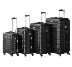 Juskys - Hohenwestedt Set 4 valize ABS cu maner telescopic si roti - negru Valiza