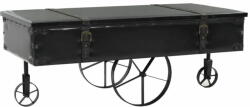 vidaXL fekete szerelt fa dohányzóasztal kerekekkel 110 x 52 x 43 cm 345714