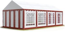 Ambitent Rendezvénysátor 4×8 m - PVC Standard, tűzálló, fehér Színes: Pirosas-fehér