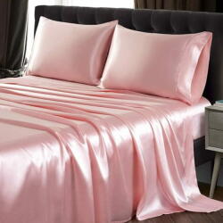  HOME & MARKER® Kiváló minőségű rózsaszín ágynemű huzat, lepedő, vízhatlan, légáteresztő anyagból, különböző méretben 150x200 | 180x200 - ajándék párnahuzattal