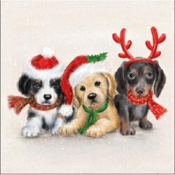Ambiente Szalvéta Ambiente karácsonyi 25x25cm 3rétegű, 20db/csomag Sweet Dogs
