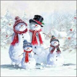 Ambiente Szalvéta karácsonyi 25x25cm Snowman With Hat 20db-os