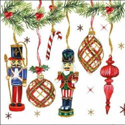 Ambiente Szalvéta karácsonyi 25x25cm Nutcrackers Decoration 20db/csomag 3 rétegű
