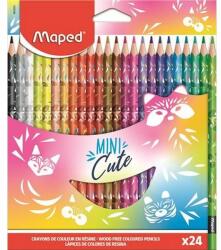 Maped Színes ceruza készlet Maped háromszögletű, Mini Cute 24 különböző szín