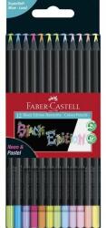 Faber-Castell színes ceruza 12db-os Black Edition fekete test pasztell+neon