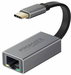 Promate Átalakító - GIGALINK C (USB-C adapter, 1000 Mbps, RJ45, szürke) (GIGALINK-C. GREY) (GIGALINK-C.GREY)