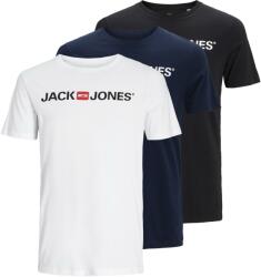 JACK & JONES 3 PACK - férfi póló JJECORP Slim Fit 12191330 Black/White/Navy L