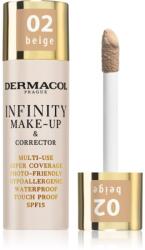 Dermacol Infinity fond de ten cu acoperire ridicată SPF 15 culoare 02 Beige 20 g - notino