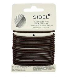 Sibel Elastic Elastic Thin Hair Bands Brown 50 mm 16 ks
