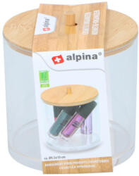  Alpina Kozmetikai tároló henger műanyag+bambusz tető