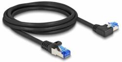 Delock RJ45 hálózati kábel Cat. 6A S/FTP egyenes / balra hajló 2 m fekete (80219) (80219) (80219)