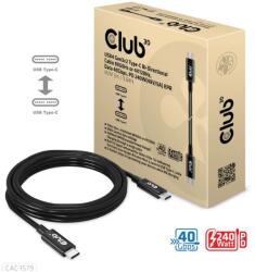 Club 3D USB 4.0 Type C Összekötő Fekete 3m CAC-1579 (CAC-1579)