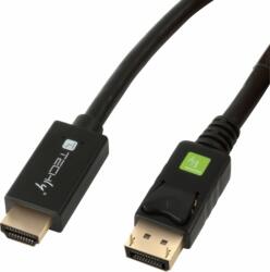 TECHLY ICOC DSP-H12-010 DisplayPort 1.2 - HDMI 1.4 Kábel 1m - Fekete (ICOC DSP-H12-010)