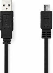 Nedis CCGP60505BK10 USB Type-A apa - Micro USB Type-B apa 2.0 Adat és töltő kábel - Fekete (1m) (CCGP60505BK10)