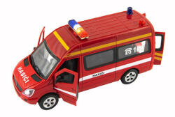 Teddies LUCIURI Motor de pompieri metal/plastic 15cm cu baterie, cu lumină și sunet (00311834) Set bricolaj copii